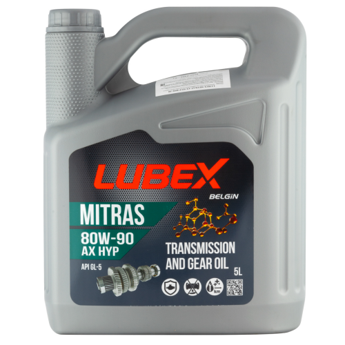 L020-0882-0405 LUBEX Мин. тр.масло MITRAS AX HYP  80W-90 GL-5 (5л) - 5 л