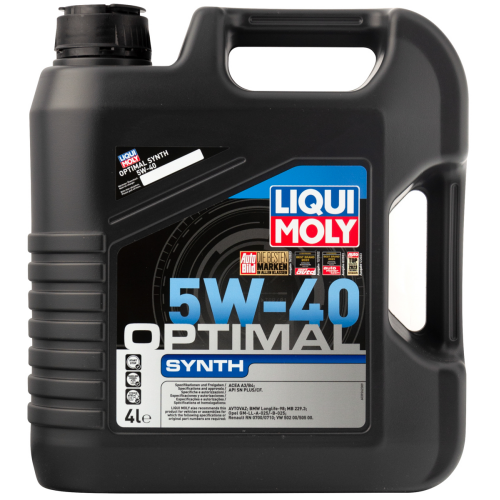 3926 LiquiMoly НС-синт. мот.масло Optimal Synth 5W-40 CF/SN A3/B4 (4л) - 4 л