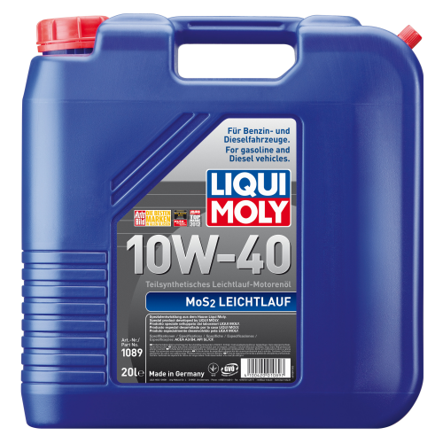 1089 LiquiMoly П/с. мот.масло MoS2 Leichtlauf 10W-40 (20л) - 20 л