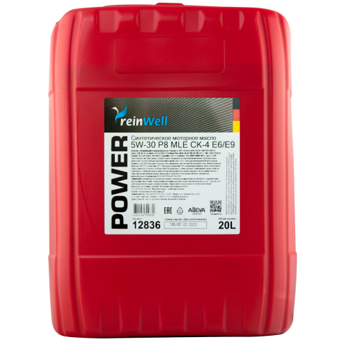 Моторное масло POWER P8 MLE 5W-30 CK-4/SN E6/E9 - 20 л