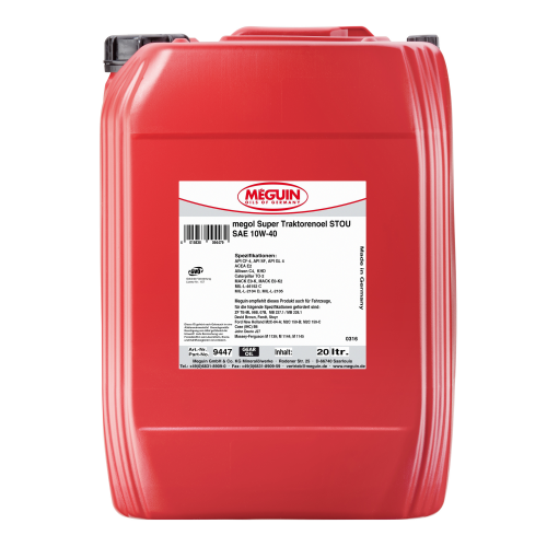 9447 Meguin Мин. мот.масло д/тракт, Megol Super Traktorenoel STOU 10W-40 CF-4/SF/GL-4 E2 (20л) - 20 л